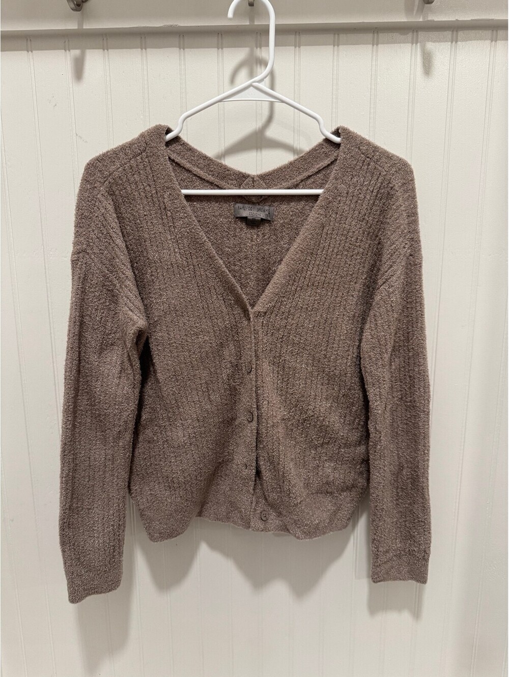 Barefoot Dreams CozyChic Lite Women's XS Tan Brown Button-Up Cardigan